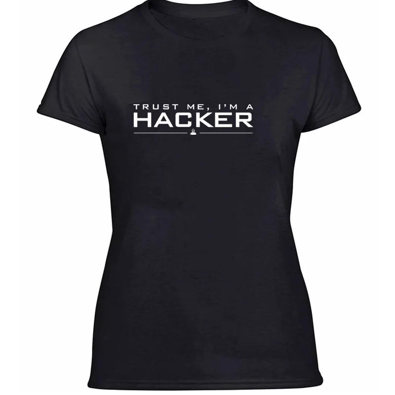 

Custom Fitted Christmas - Trust Me I Am A Hacker T Shirt For Womens Cotton Cute Comical Men And Women Tshirts Gray Solid Color