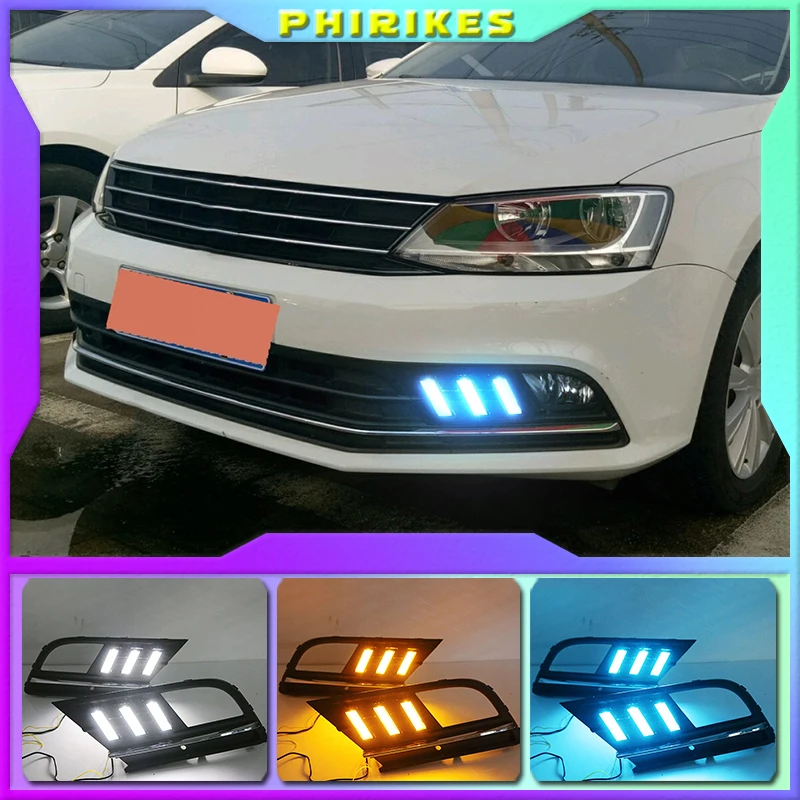 

Fog lamp For Volkswagen VW Jetta Sagitar MK6 2015-2018 car styling driving LED DRL Daytime Running Light Daylight