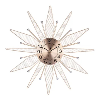 

Drop Shipping 60cm 24 Inches Creative Iron Wall Clock Silent Hollow Wall Clock for Home Decor Christmas gifts 2019 - Golden