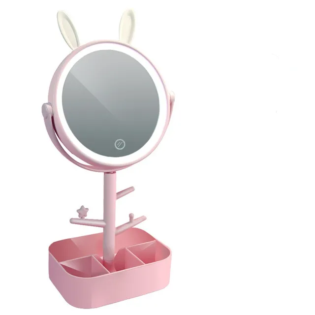 LED Vanity lamp USB power supply stepless dimming makeup mirror night lights bedroom dressing table light with storage box_voghion.com