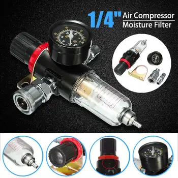 

1/4 Air Compressor with Fittings Joint free combination AFR2000 Air Pressure Regulator Water Separator Trap Filter Airbrush
