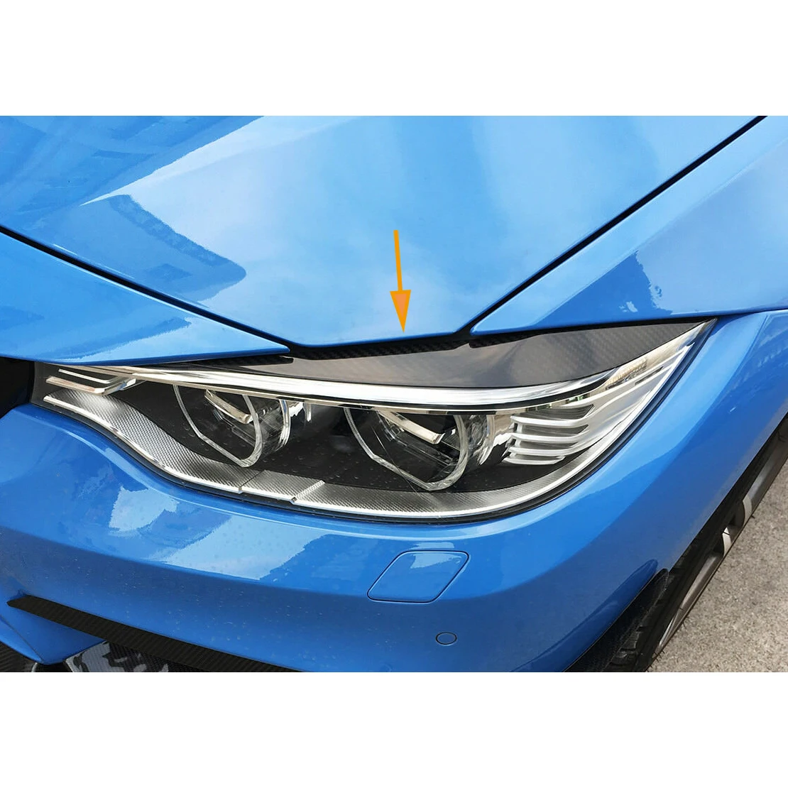 Car Headlight Stickers 2Pcs Carbon Fiber Headlight Eyebrows Eye Lid Cover Moulding Trims For BMW 4 Series F32 F33 F36 M3 F80 M4