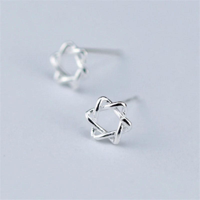 

2019 New Collection Simple Tiny Little Sequin Star Shape Earrings For Women Stars Silver 925 Small Mini Ear Stud Earring KED3288