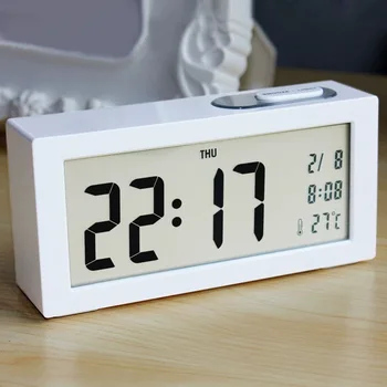 

Smart Alarm Clock LCD Ultra-Large Screen Backlight Fashion Alarm Student Desktop Light Control Induction Clock