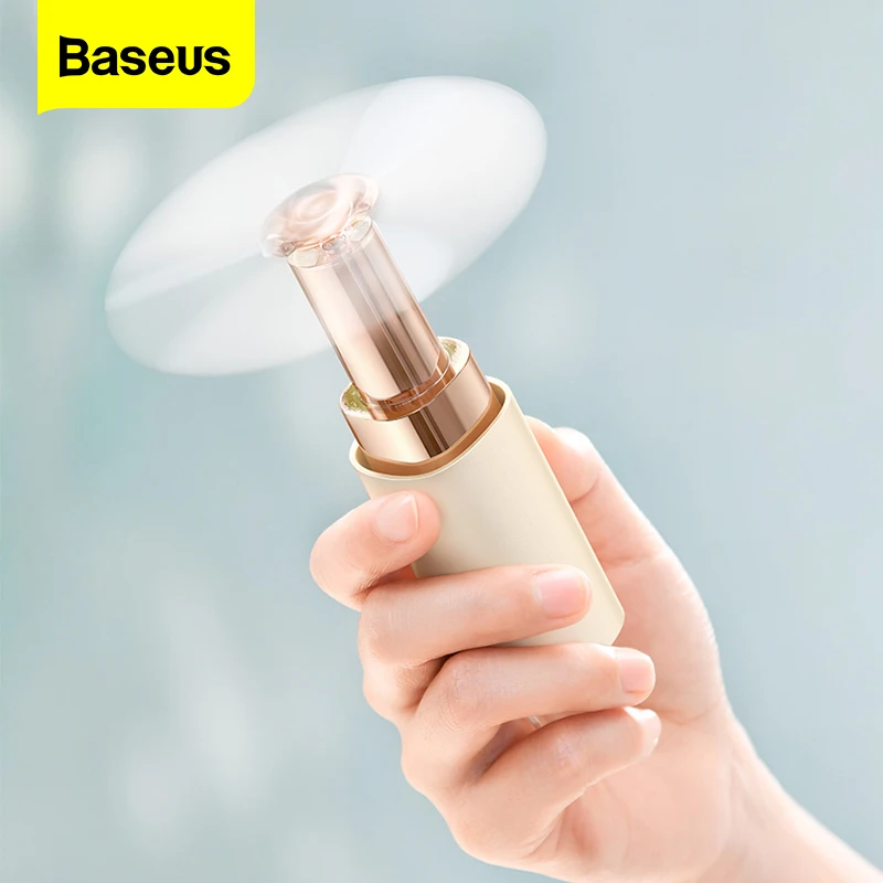 Baseus-miniventilador de refrigeración portátil, dispositivo de ventilación de mano recargable por USB, velocidad ajustable, abanicos de bolsillo para viajes al aire libre