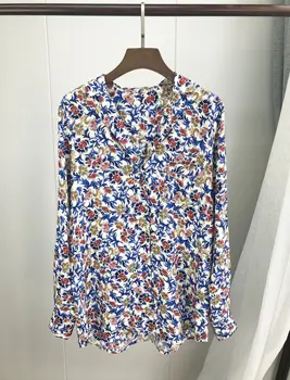 

Women Shirt 2019 New Arabesque Lapel Shirt Long Sleeve Shirt