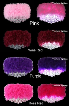 

Amazing Romantic Feather Plumage Plume Style with Led Bulb Feather Chandelier LED Ceiling Hanging Ight Crystal Modern White E27