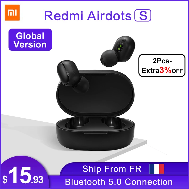 Xiaomi Redmi AirDots S Наушники Bluetooth гарнитура 5 0 TWS беспроводные стерео SBC милые мини