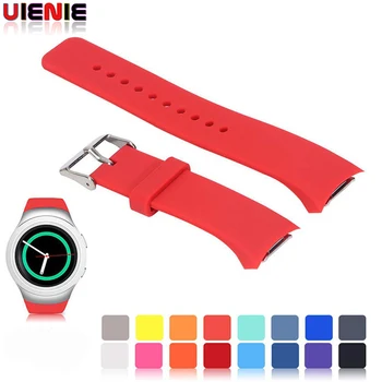 

UIENIE Pure Color Silicone Watch band with Connector Adaptor for Samsung Gear S2 RM-720 Bracelet wrist strap correa watchband