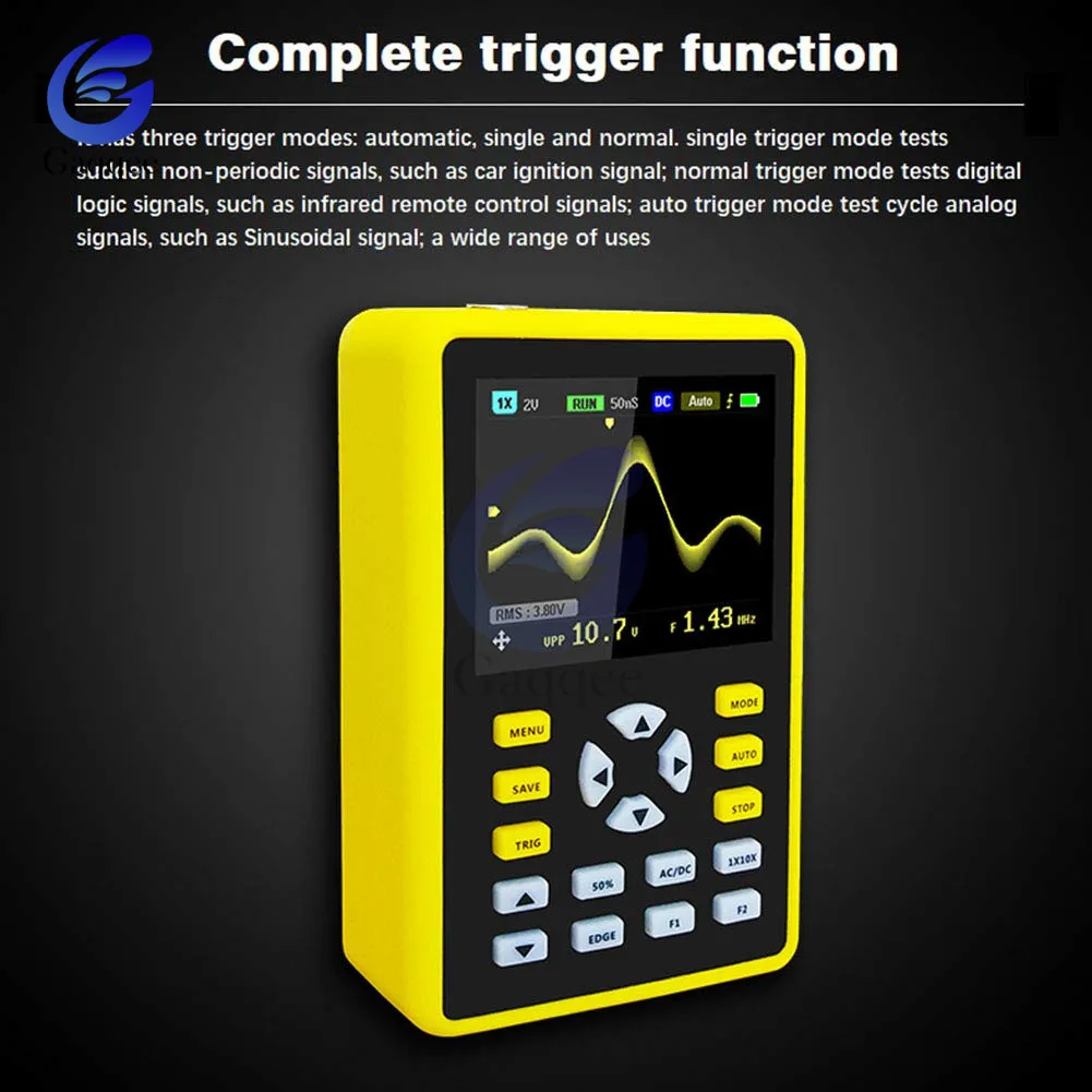 Портативный мини цифровой осциллограф с полосой пропускания 100 МГц 500 мс/с частота дискретизации с 5012H 2," ЖК-дисплей для хранения сигналов