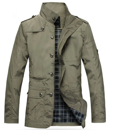 

Casual Men's Jacket Spring Army Military Jacket Windbreak Men Coats Winter Male Outerwear Autumn Overcoat Waterproof Khaki 5XL