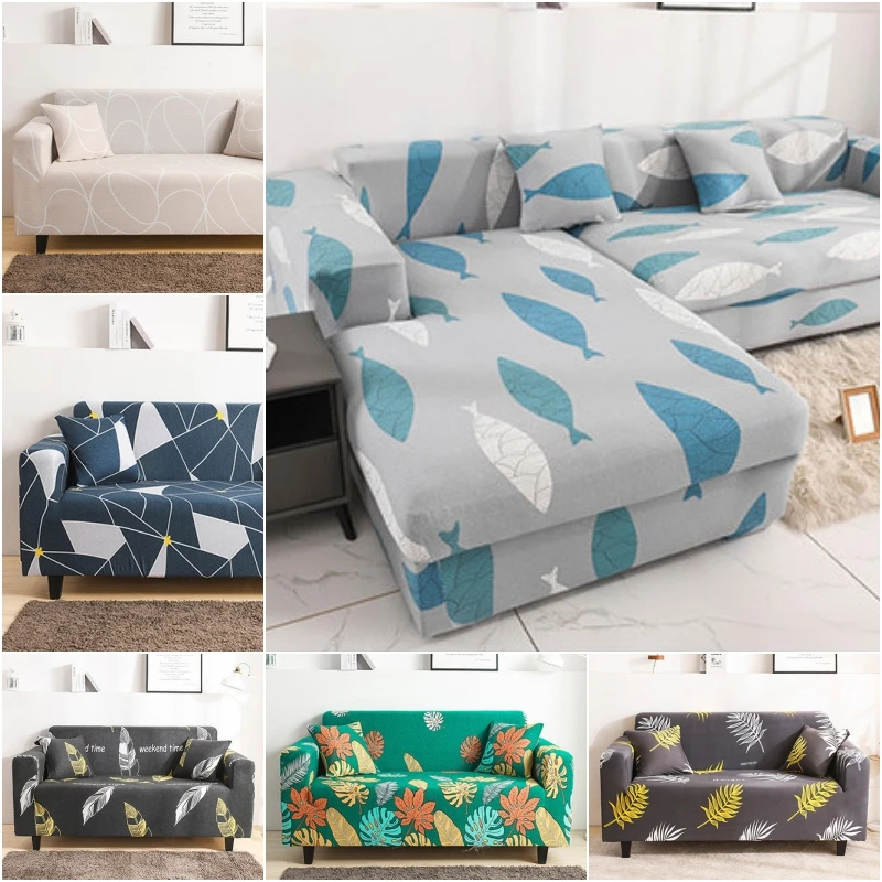 Elastic Printed Sofa Covers Stretch Universal Sectional Throw Couch Corner Cover Cases for Furniture Armchairs Home