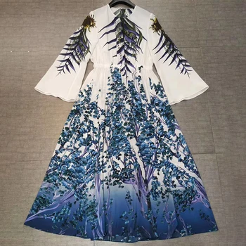 

2020 Summer Dress Women Loose Casual Dress vintage Print beach Sundress dresses vestidos