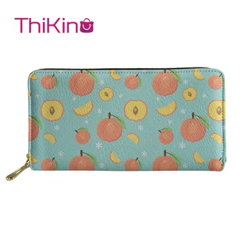 

Thikin Cute Peach Long Wallets Cool Summer Zipper Phone Bag for Kawaii Girls Clutch Purse Carteira Handbags Notecase 2019