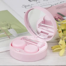 Симпатичная коробка для линз для женщин и девочек, портативная коробка для линз, дизайнерский контейнер для линз, чехол для контактных линз с блестками