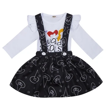 

Baby Spring Autumn Clothing 2pcs Toddler Kid Baby Girl Halloween T-shirt Skater Tulle Skirt Party Overall Outfit Set 6M-5T