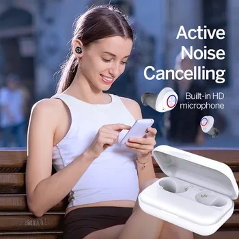 

Wireless Bluetooth 5.0 Earphones Mini Sports Binaural Mobile Power Bank Headset With Mic Sports Earbuds for all phones