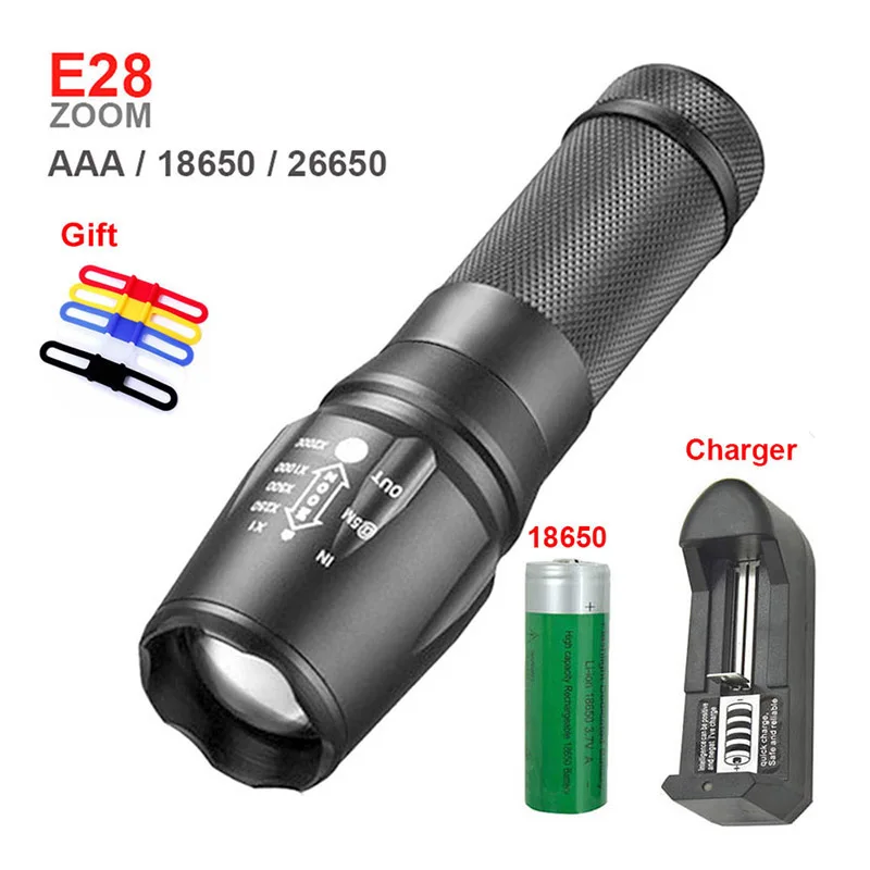 E28x18650 Велосипедный светильник 3800LM, Перезаряжаемый USB, велосипедный светильник, 5 режимов, водонепроницаемый, для велоспорта, кемпинга, налобный фонарь, 18650, батарея на выбор - Цвет: E28x18650