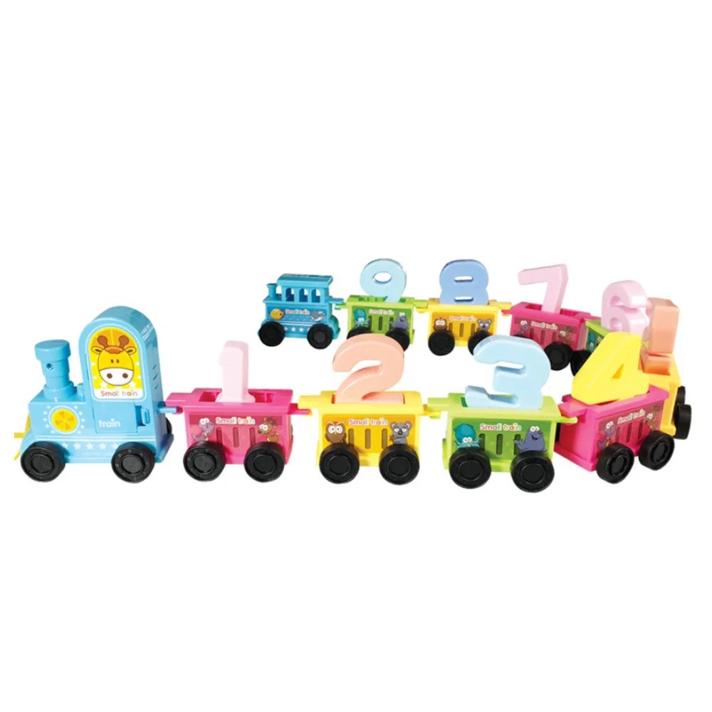 Children's Assembling Blocks Building Set Educational Learning Train Toy Building Bricks Digital Train Toy for Kids