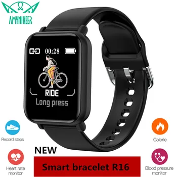 

AMYNIKEER Smart Bracelet R16 Smart Watch IP68 Waterproof Heart Rate Blood Pressure Monitor Fitness Tracker Support IOS Android