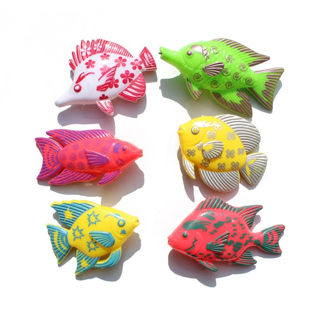 Children's 7pcs/Set Magnetic Fishing Parent-child interactive Toys Game Kids 1 Rod 6 3D Fish Baby Bath Toys outdoor toy 2