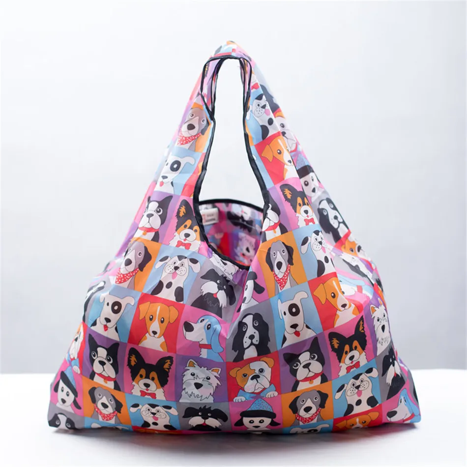 VOGVIGO Printed Folded Shopping Bags Large Capacity Waterproof Handbags Tote Bag Grocery Bag Reusable Shopping Bag Dropshipping