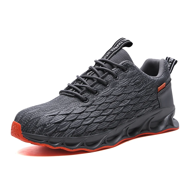 Для мужчин спортивные кроссовки для бега Повседневное Для мужчин s кроссовки обувь blade легкий дышащий материал для прогулок в тренажерном зале, с волнообразным краем; Zapatos De Hombre - Цвет: Gray