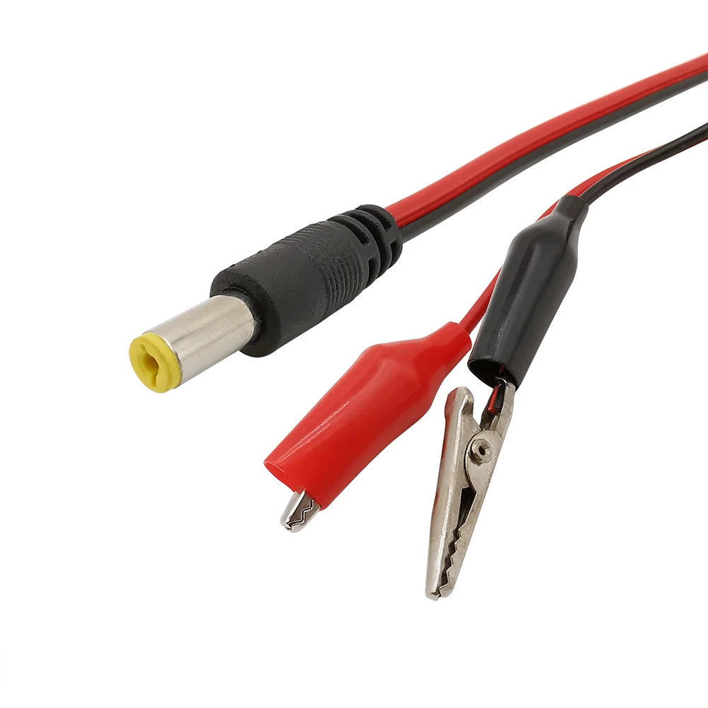 2x Alligator Clips to DC 5.5X2.1mm Male Female Power Plug Connector Adapter Crocodile Wire Cables Clip Test Leads alligator clip adapter alligator clips test clip test leads