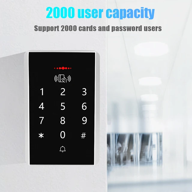Standalone RFID Access Control Keypad Digital Panel Card Reader 125Khz Door Lock System 2000 Users for Security 3