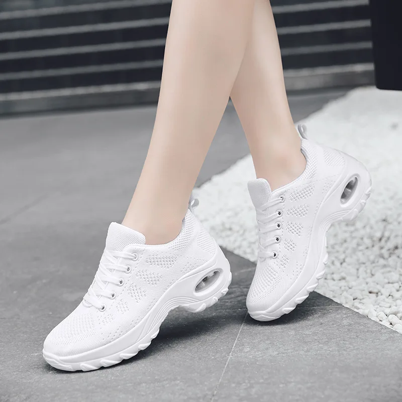

Luxury Shoes Women Designers Flying Weaving Sneakers Women Flat Platform Solid Casual Zapatos De Mujer Lace-Up Plus Size 35-42