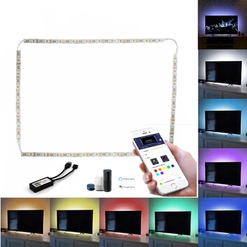 

USB LED Strip DC 5V Wifi Flexible Light Lamp SMD 5050 Smart APP Alexa Google Kit Desk Decor Screen TV Background Lighting