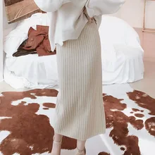 Winter New Women's Wear Korean Solid Color High Waist Open Fork Women's Fur Bag Skirt high waist skirt clothes women