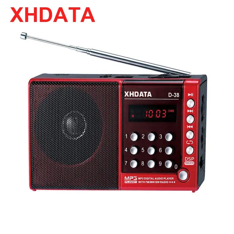 Prix XHDATA D 38 FM Radio stéréo MW SW MP3 lecteur écran DSP Vollband Radio Portable (anglais allemand japonais russe manuel d utilisation)