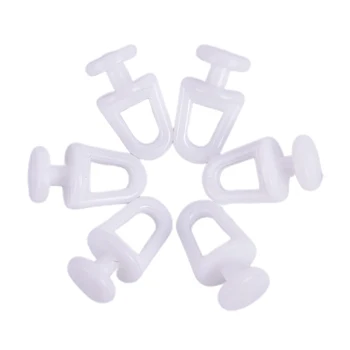 

60Pcs White Plastic Rail Curtain Conveyor Hook Rollers Home Curtains Accessories