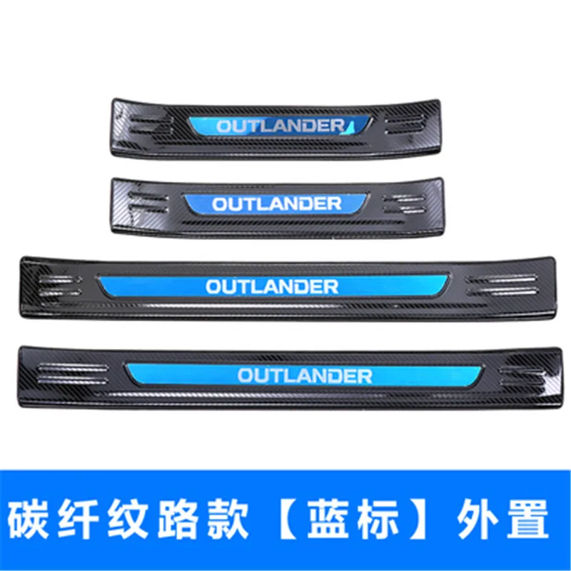 Для Mitsubishi Outlander Samurai 2013 до дизайн углеродное волокно нержавеющая сталь автомобиля Накладка/порога протектор - Color: 7