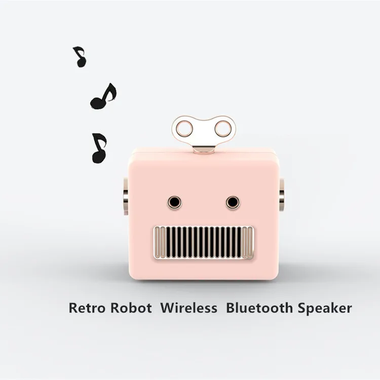 [Розовый] Новые мини-Портативные подарки Ретро робот-динамик компактный милый беспроводной bluetooth-динамик