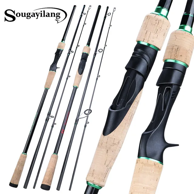 US $18.20 Sougayilang 1.8-2.4M 3 Sections Spinning Casting Fishing Rod with Carbon Ultra Light Portable Trave