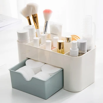 

Plastic Makeup Organizers Storage Box Cosmetic Drawers Jewelry Display Box Case Desktop Make Up Container Boxes Organizer