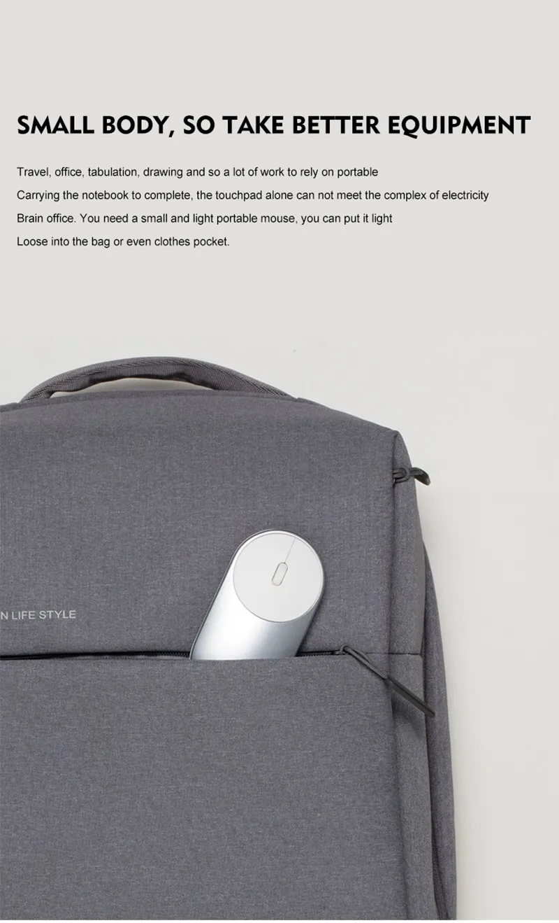 Xiaomi Mini Портативный WiFi 2,4G и Bluetooth двойной беспроводной Mous алюминиевый сплав ABS 1200 dpi Лазерная Поддержка Windows 8 10 PC