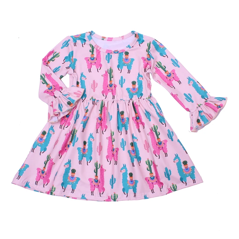 В году, горячая Распродажа. Весеннее детское платье с рисунком лиамы для маленьких девочек, эксклюзивная Одежда модное платье для девушки из молочного шелка, горячая распродажа