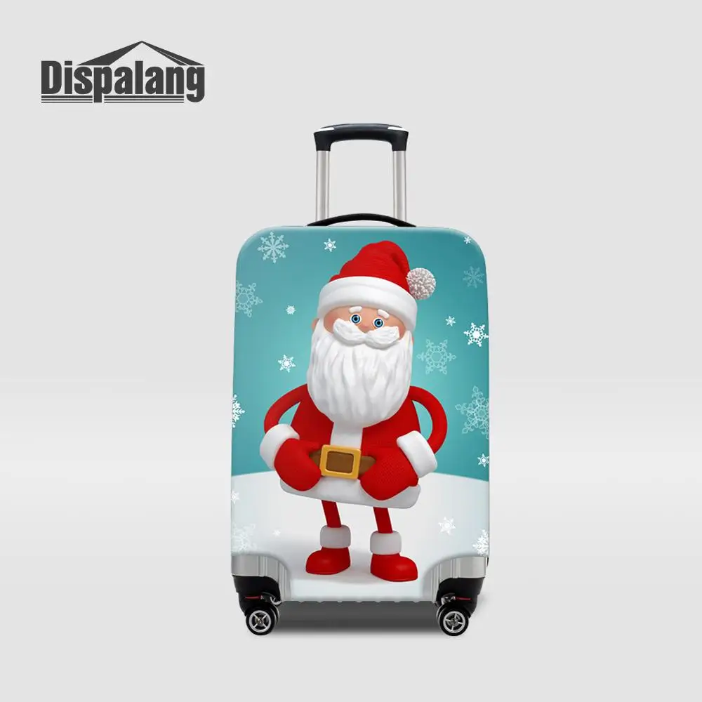 Эластичный чехол для путешествий с принтом Санта Клауса, защитный чехол для костюма, чехол, рождественский подарок, 4 размера S/M/L/XL - Цвет: Luggage Cover14