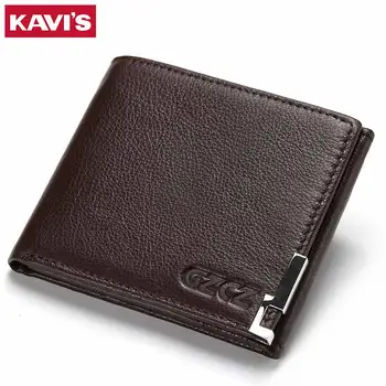 

Fashion Genuine Cow Leather Men Wallet Coin Purse Pocket Trifold Design High Quality Male Cudan ID Card Holder Walet Male Perse