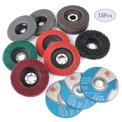 Disques abrasifs pour meuleuse d'angle, 15 pièces, tampon de polissage, 115mm, pour peinture, antirouille, propre 