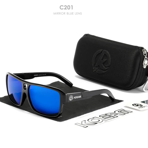 Jam Lifestyle Men's Polarized Sunglasses Square Oversized Flash Mirror Sun Glasses Hard Box Included