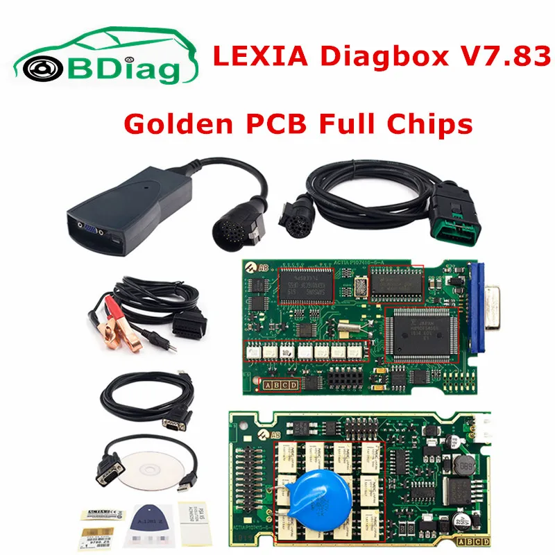 Золотой полные чипы lexia 3 FW 921815C Diagbox V9.68 / V7.83 Lexia3 PP2000 V48/V25 для Citroen/Peugeot автомобильный