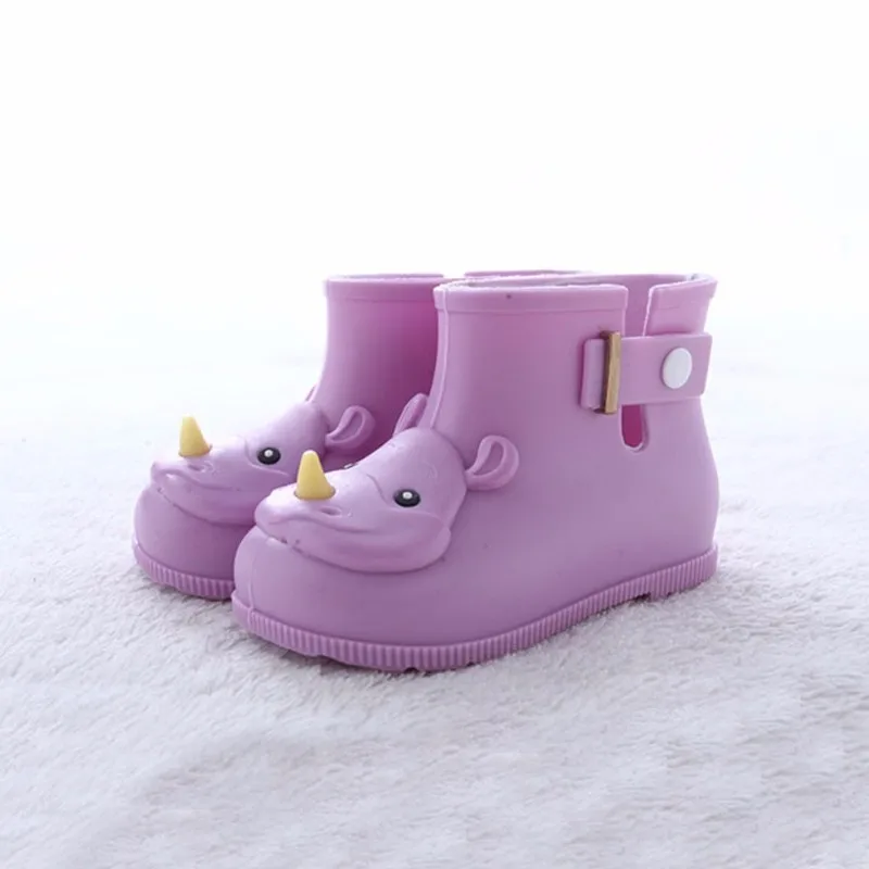 Детские Мини-резиновые сапоги Melissa Rhino; обувь для дождливой погоды для девочек; Короткие Водонепроницаемые ботинки; высококачественные удобные мягкие детские ботинки