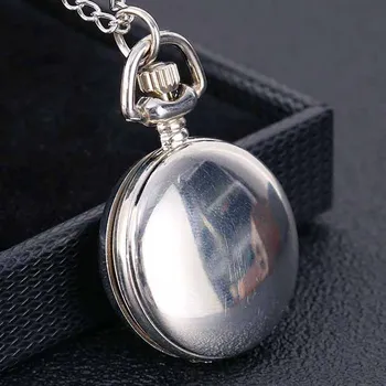 

Quartz Pocket Watch Men Women Silver Rose Color Pattern Fob Watch Fashion Design Creativity Pendant Necklace Chain Best Gift
