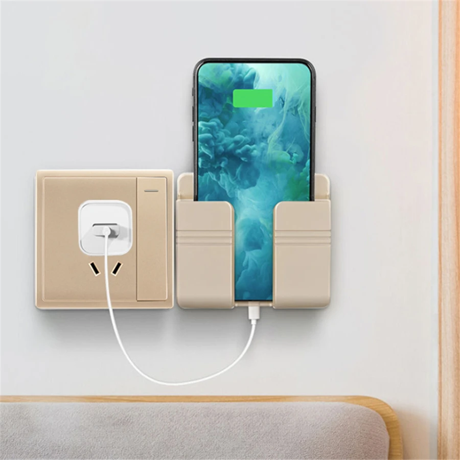 Teléfono Móvil de carga colgando titular multifunción montado en la pared macho soporte de Control a distancia Caja de almacenamiento montada