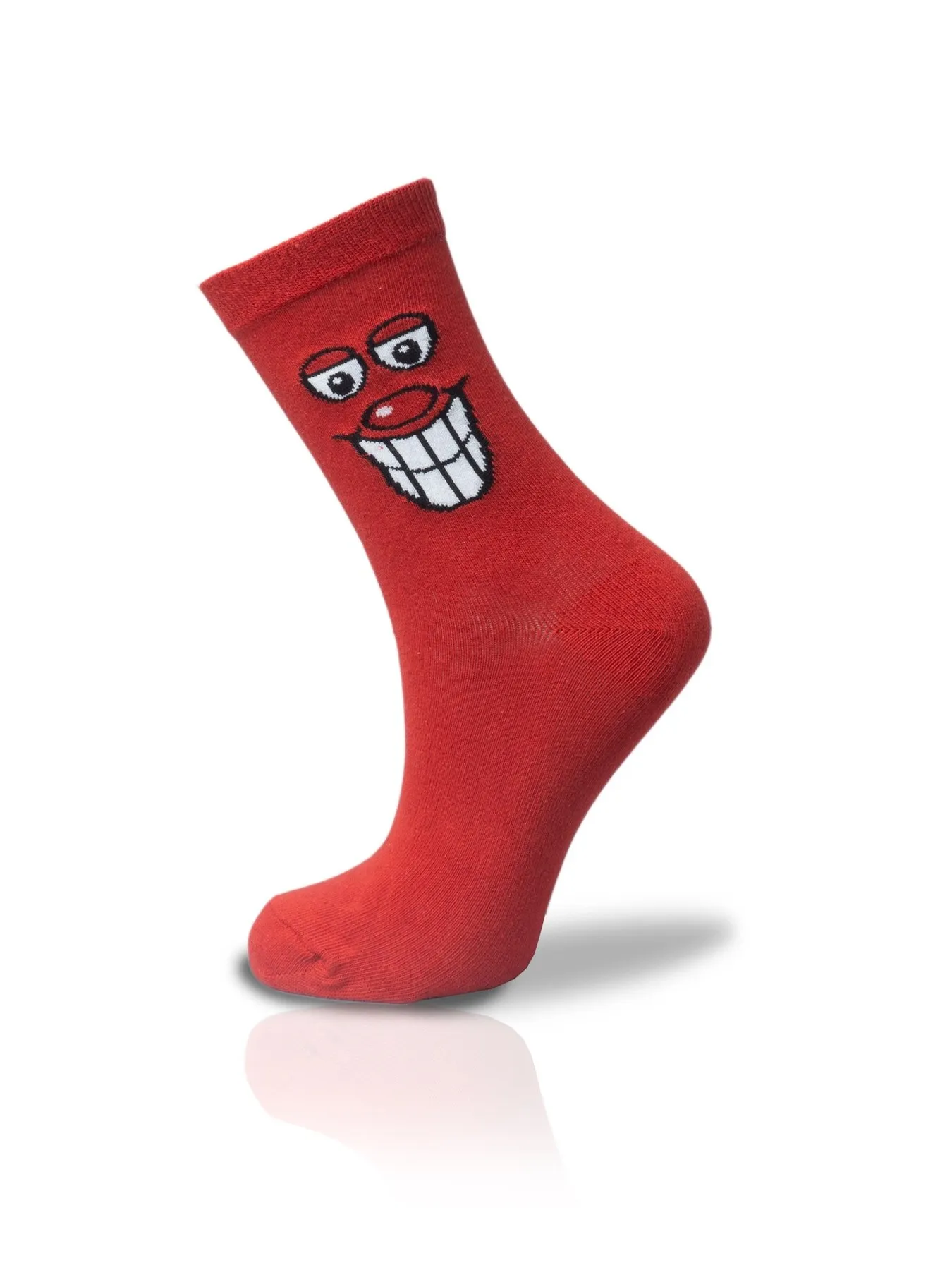 

Red Smiling Face Socket Socks Unisex 36-42