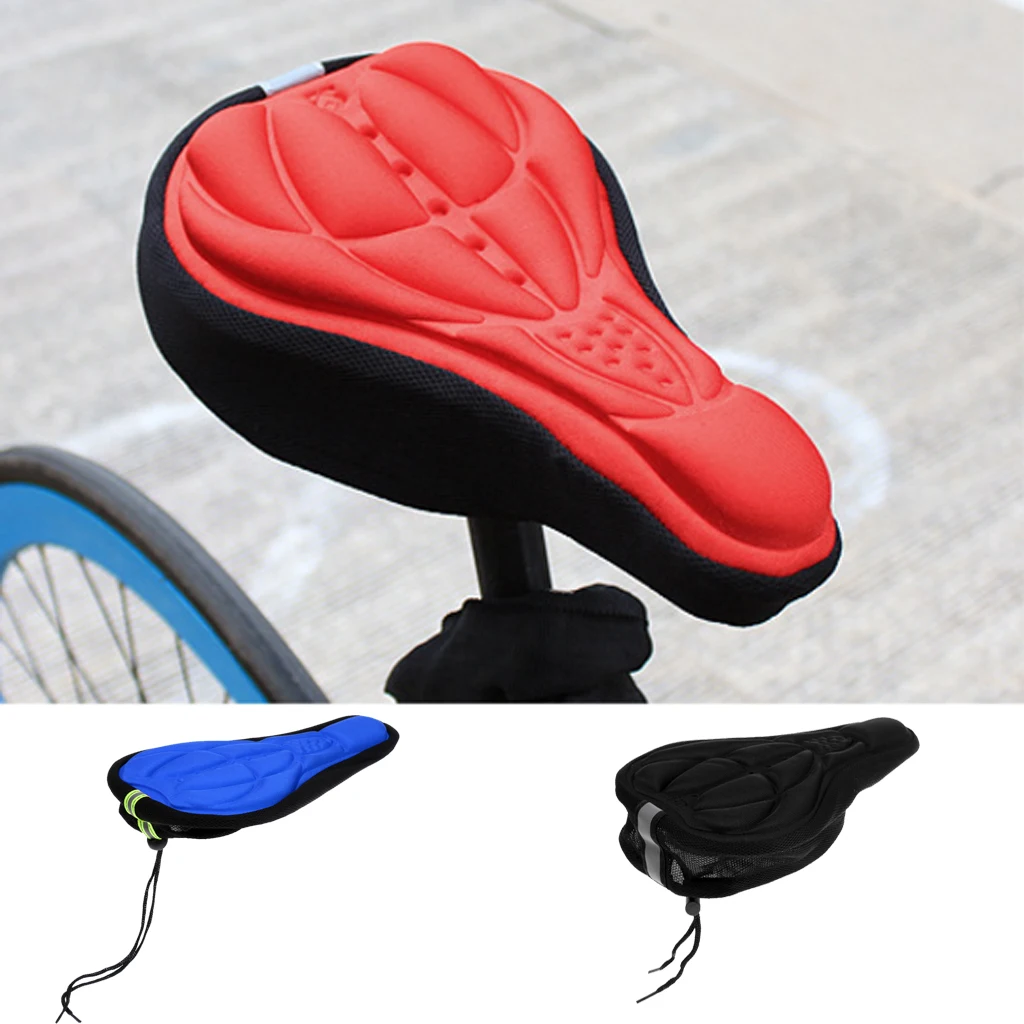 

3D Silicone Gel Pad Soft Comfortable Bicycle Saddle Cover MTB Road Bike Seat Cushion Cover Black/Red/Blue